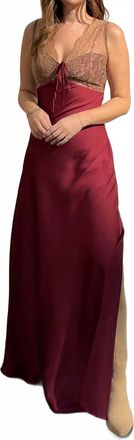 Dress Forum Aitana Satin Maxi Dress In Sangria