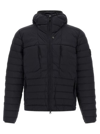Stone Island Blue Quilted Hood Jacket