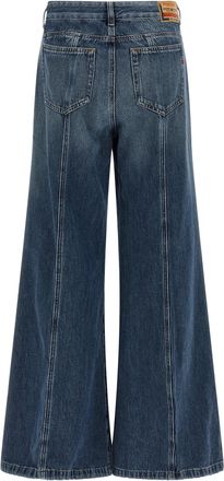 Diesel Wide-Leg Flared Denim Jeans - Blue