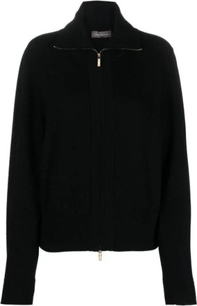 Lorena Antoniazzi Zwarte Gebreide Vest met Wol- Kasjmier- Zijde - Dames - Vesten - Zwart - L - Wol - Truien & Vesten