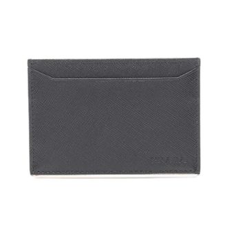 Prada Pre-owned Wallets, male, Black, Size: ONE SIZE Pre-owned Saffiano Metal Leather Card Case