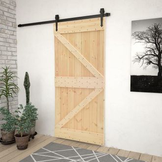 vidaXL Puerta De Madera Maciza De Pino 80x210 Cm Vidaxl