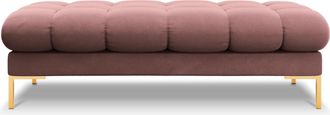 BLOOMINGLOFT Grosser Design-Pouf/ Sitzbank Mamaia Samt Rosa