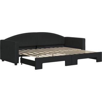 vidaXL Sof&aacute; Cama Nido Tela Negro 80x200 Cm Vidaxl