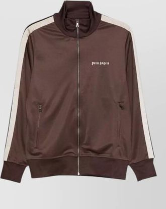 Palm Angels ribbed trim sweatshirt jacket