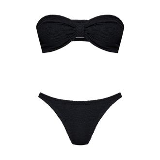 Hunza G Bikinis, female, Black, Size: ONE SIZE Crinkle Black Bikini Set