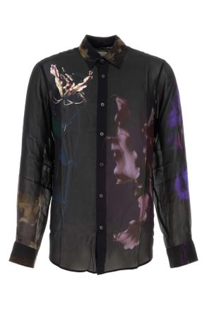 Dries Van Noten Printed Organza Curles Shirt