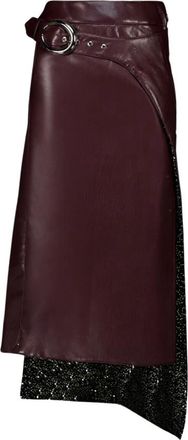 Paco Rabanne Dubbellaagse Midirok - Dames - Midirokken - Bruin - S - Leer - Rokken