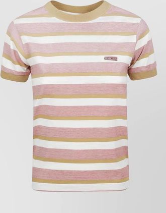 Prada jersey top short sleeves crew neck stripes