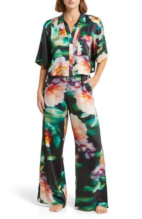 Lunya Washable High Waist Silk Pajamas in Aurora Garden at Nordstrom, Size X-Small