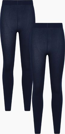 Mountain Warehouse Womens Mountain Warehouse Womens/Ladies Brushed Isotherm Thermal Leggings (Pack of 2) - Navy - Size: 14