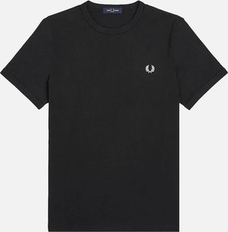 Fred Perry Mens Fred Perry Ringer T-Shirt Black - Size: 40