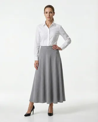 Brunello Cucinelli Medium Grey A-Line Skirt, Brand Size 40 (US Size 6)