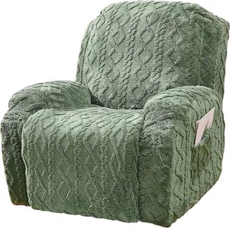 OEM Funda Para Sill&oacute;n Reclinable, De Felpa El&aacute;stica, Jacquard Con Bolsillo, Para Asientos De 58-86 Cm