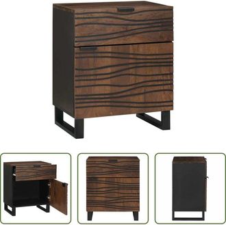 vidaXL Comodino in legno - Armadio da Notte Noce 50 x 33 x 60 cm Legno massello di acacia