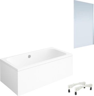 Villeroy & Boch Ba&ntilde;era Recta Villeroy & Boch Architectura Con Patas Acr&iacute;lica 190 X 90 Cm + Mampara De Ba&ntilde;era Derecha Aurys Mist 1 Cromada
