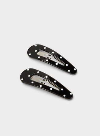 Simons Womens Pin-dot barrettes Set of 2