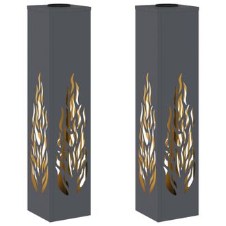 vidaXL Luz De Camino Led Solar 2 Pcs Antracita Acero Laminado En Fr&iacute;o Vidaxl