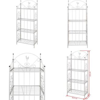 vidaXL Supporto per Piante Quadrato Bianco - Supporto per piante quadrato - Supporto per piante in acciaio