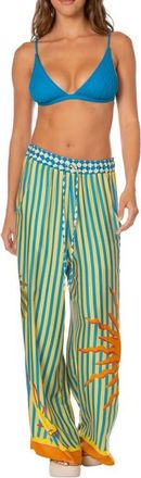 Maaji Tropic Camouflage Ophelia Cover-Up Pants in Open Blue at Nordstrom, Size Medium