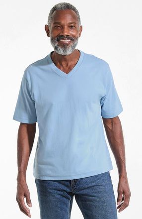 Lands End Super-T Short Sleeve V-Neck T-Shirt in Oasis Blue at Nordstrom, Size Xx-Large