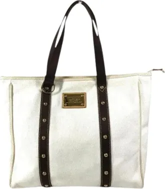 Louis Vuitton Pre-owned Tote Bags, female, White, Size: ONE SIZE Pre-owned Antigua Tote Bag