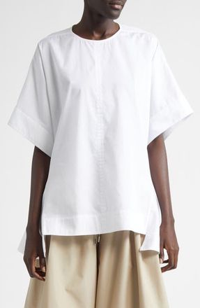 Brandon Maxwell The Tyler Crewneck Top in Optic White at Nordstrom, Size 10