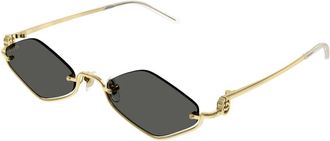 Gucci Geometric Frame Zonnebrillen - Dames - Zonnebrillen - Geel - 53 MM - Accessoires