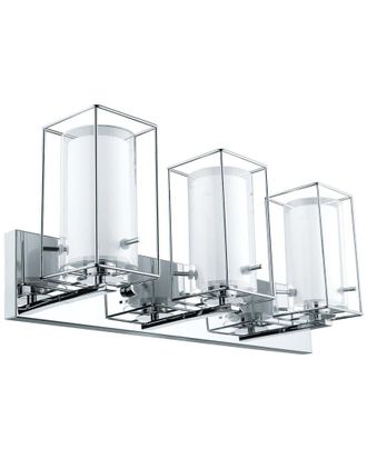 Eglo Eglo Iride 3 Light Bath/Vanity Light With Chrome Finish & Clear & White Glass Shades