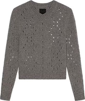 Givenchy Short V Neck Sweater Medium Grey, Size XXXL