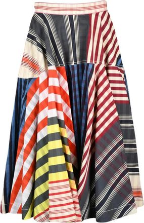 Bottega Veneta Gonna lunga a ruota - Dames - Maxi Rokken - Veelkleurig - XS - Katoen - Rokken