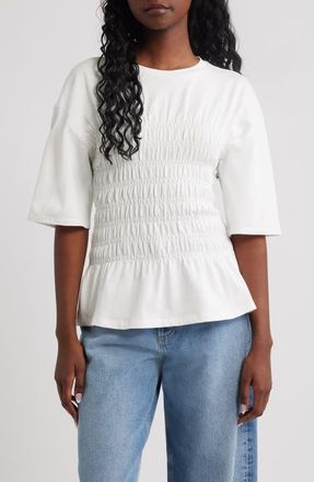 & Other Stories Smocked Top in White Light at Nordstrom, Size X-Small