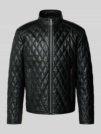 Joop Lederjacke mit Strukturmuster in Black, Gr&ouml;&szlig;e 48