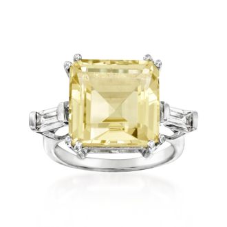 Ross-Simons Lemon and White Topaz Ring in Sterling Silver