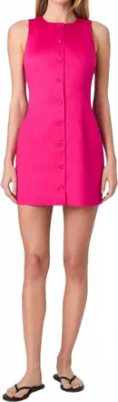 French Connection Cotton Sateen Mini Dress In Pink