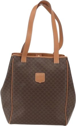 Celine Vintage Macadam Canvas Brown Canvas Backpack Bag (Pre-Owned)