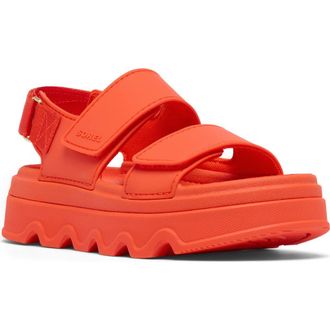 Sorel Kinetic Sunchase Slingback Sandal in Crimson Fire/Sea Salt at Nordstrom, Size 10