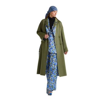 Maliparmi Maliparmi, Jassen, Dames, Groen, XS, Wol, Double Trouble Overcoat