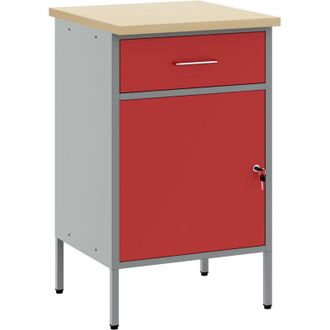 vidaXL Vidaxl - Banco De Trabajo Con Caj&oacute;n Rojo Y Gris 50 X 55 X 85 Cm