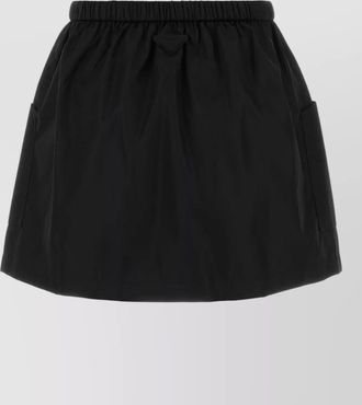 Prada re nylon mini skirt belt detail pockets