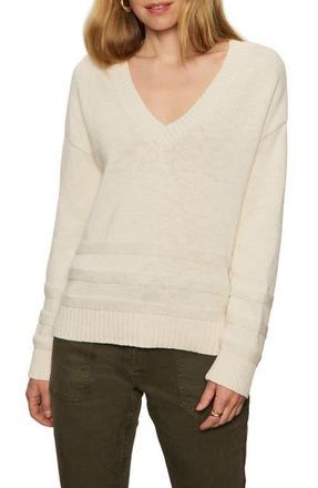 Sanctuary V-Neck Cotton Sweater in Chalk White at Nordstrom, Size Xx-Large