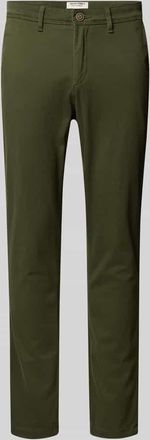 Jack & Jones Jack & Jones Regular Fit Chino mit Stretch-Anteil Modell MARCO in Dunkelgruen, Größe 28/30