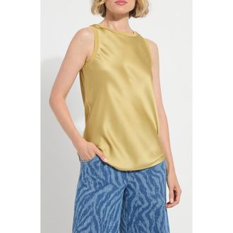 Lyss&eacute; Akemi Mixed Media Tank Top in Gold at Nordstrom, Size X-Small