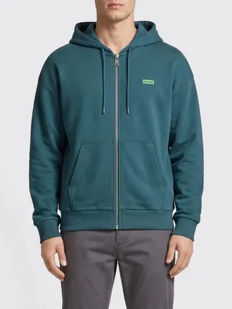 HUGO BOSS Felpa con cappuccio in cotone con zip