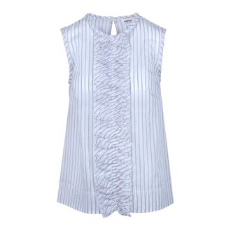 ottod'Ame Blouses, female, White, Size: 2XS Top a righe con volant