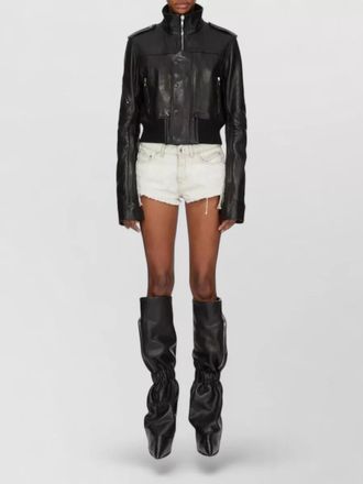 Rick Owens denim mid-rise straight-leg short shorts