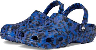 Crocs Classic Graphic Clogs Clog Shoes Blue Bolt/Multi : Mens 10 - Womens 12 Medium, EVA