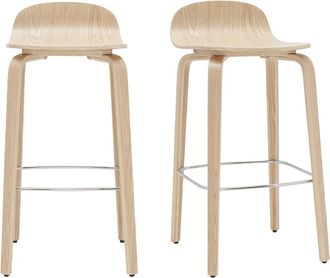 Miliboo Miliboo - Set De 2 Taburetes De Cocina N&oacute;rdicos De Madera De Roble 68 Cm Obra