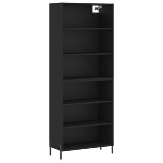 Berkfield Home Highboard Black 69.5x32.5x180 cm Engineered Wood