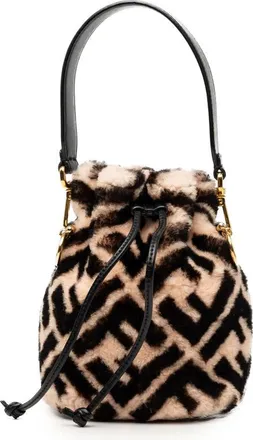 Fendi Pre-owned Fendi Mini Zucca Shearling Mon Tresor Bucket Bag Ladies 13VYRGHHGTUCYCTP